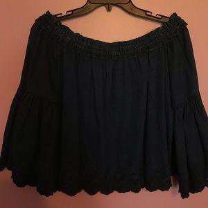 Navy Off the Shoulder Top